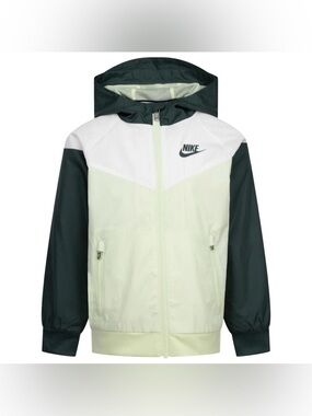 New Nike Sportswear Windrunner Little Kids’ Full-Zip Jacket In Green (5-6 yrs)